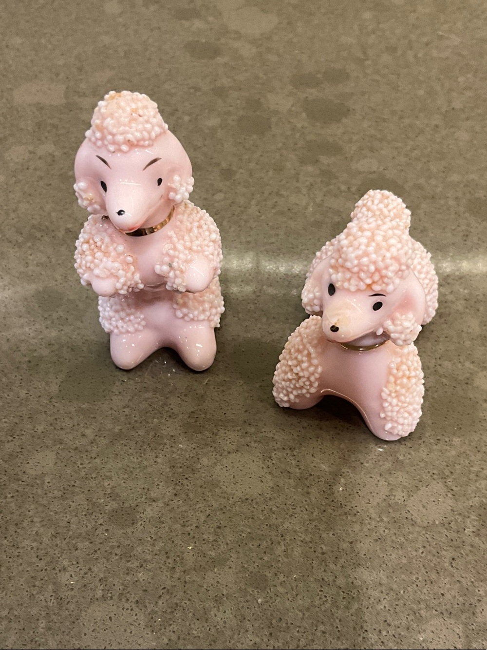 Pink Ceramic Poodle Vintage Style figurines